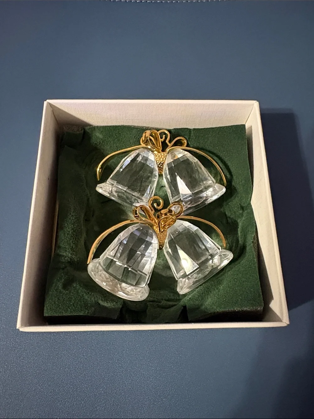 Vintage 90s Swarovski Crystal Christmas Bells Set - Retired Design